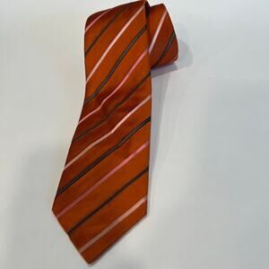 Luigi Borrelli Napoli 100% Silk Neck Tie Made in Italy Bronze & Pink JP